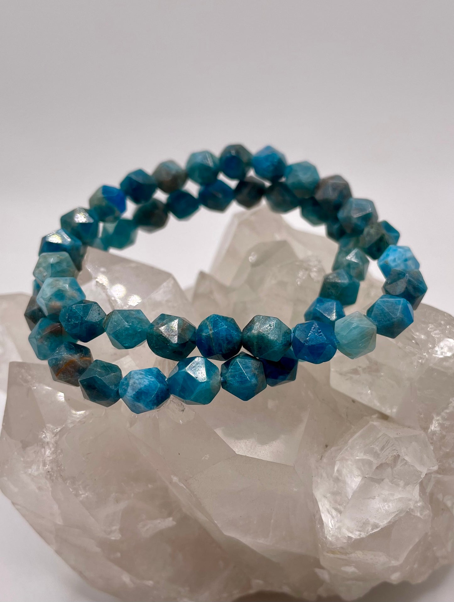 Star Cut Blue Apatite Bracelet