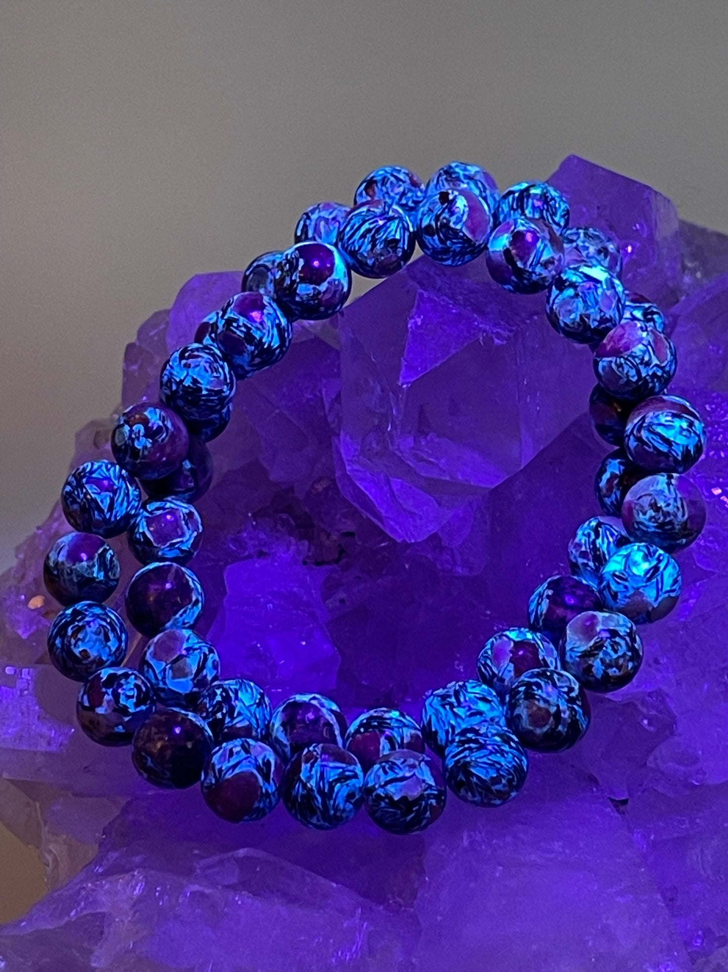 Bronzite in Lepidolite Bracelet