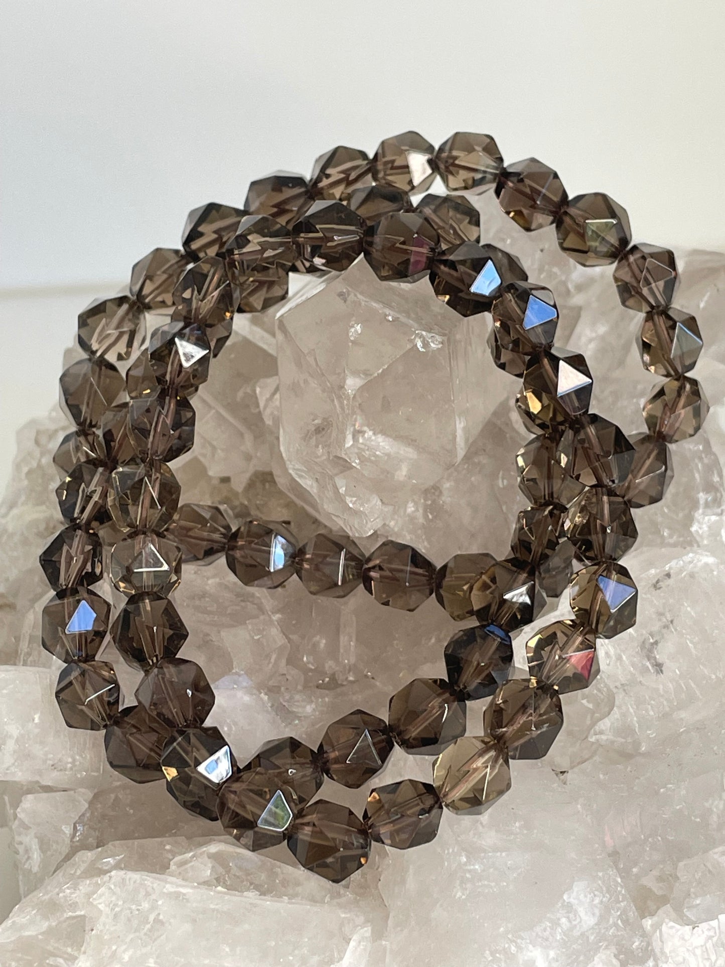 Star Cut Smoky Quartz Bracelet