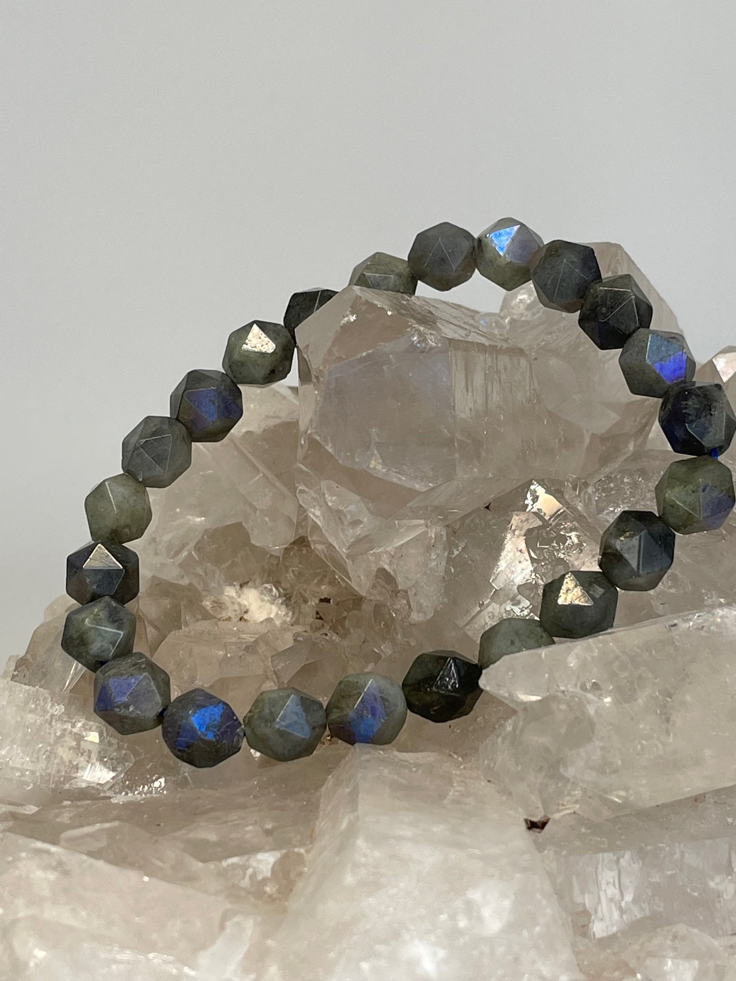 Star Cut Aura Labradorite Bracelet