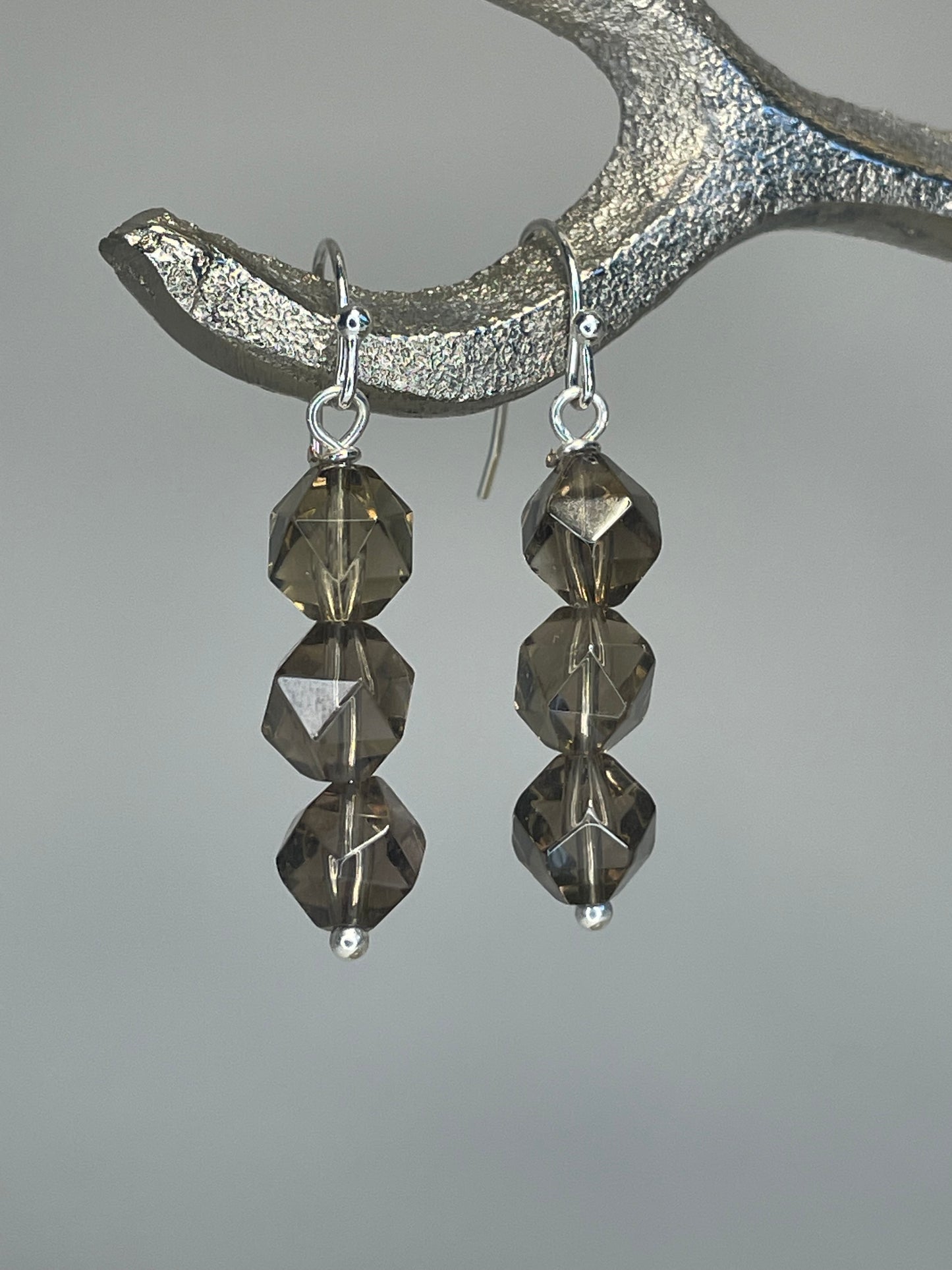 Star Cut Smoky Quartz Drops