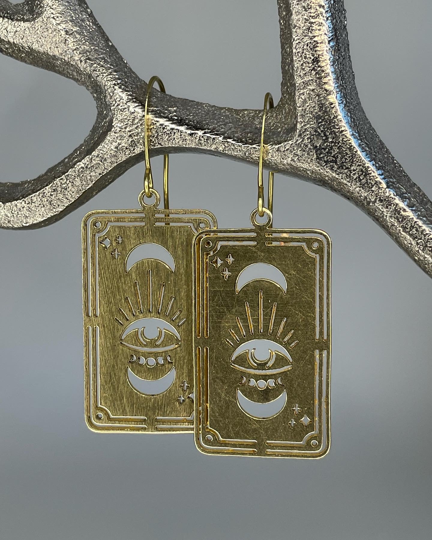 Brass Tarot Earrings