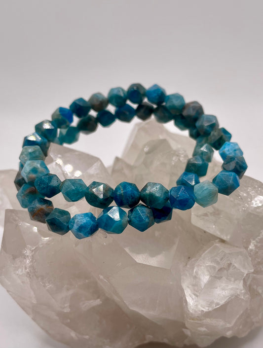 Star Cut Blue Apatite Bracelet